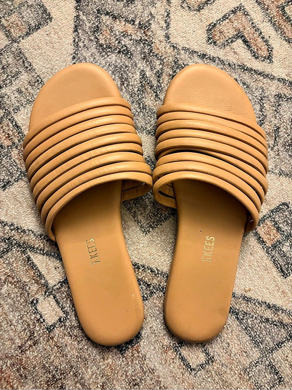 TKEES Avery Slide Strappy Sandals in Brown